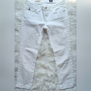 EUC white AG the Stevie Roll-Up slim straight cropped low rise 5 pocket style
